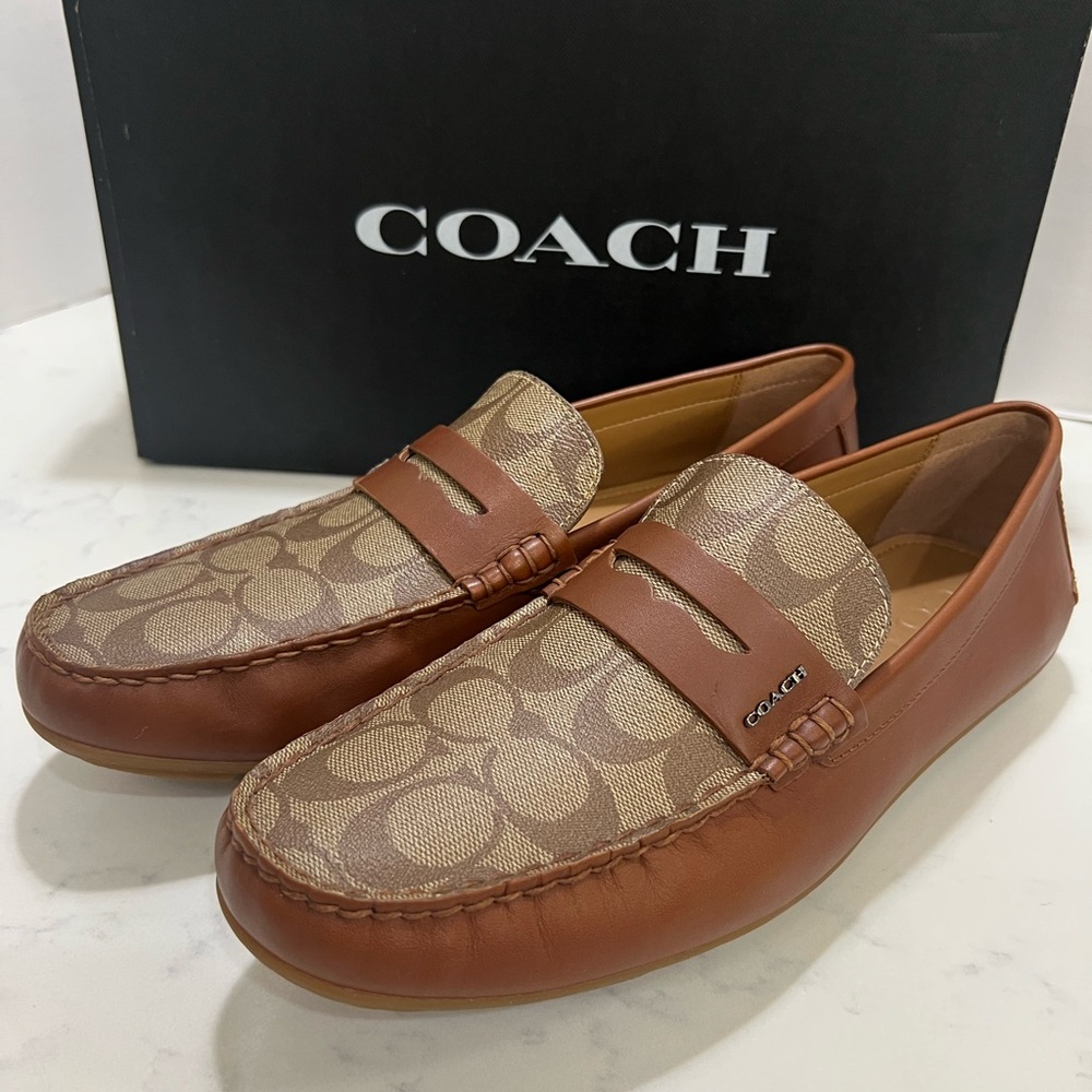 Coach Men's Leather and Canvas Loafers